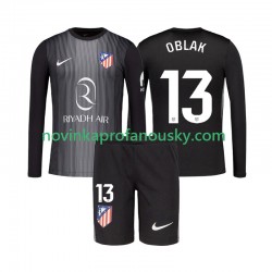 Atlético Madrid Dres Jan Oblak 13 Brankářské Venkovní Fotbalové Dresy pro Děti 2025-2026 Dlouhý rukáv