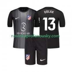 Atlético Madrid Dres Jan Oblak 13 Brankářské Venkovní Fotbalové Dresy pro Děti 2025-2026 Krátký rukáv