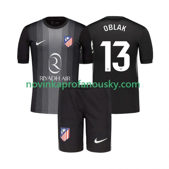 Atlético Madrid Dres Jan Oblak 13 Brankářské Venkovní Fotbalové Dresy pro Děti 2025-2026 Krátký rukáv