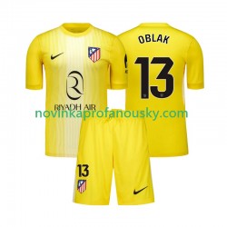 Atlético Madrid Dres Jan Oblak 13 Brankářské Domácí Fotbalové Dresy pro Děti 2025-2026 Krátký rukáv