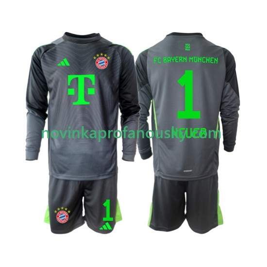 FC Bayern Mnichov Dres Neuer 1 Brankářské Venkovní Fotbalové Dresy pro Děti 2025-2026 Dlouhý rukáv
