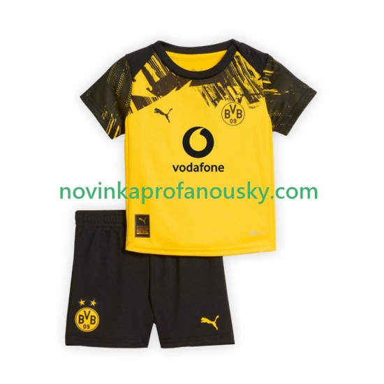 Borussia Dortmund Dres Domácí Fotbalové Dresy pro Děti 2025-2026 Krátký rukáv