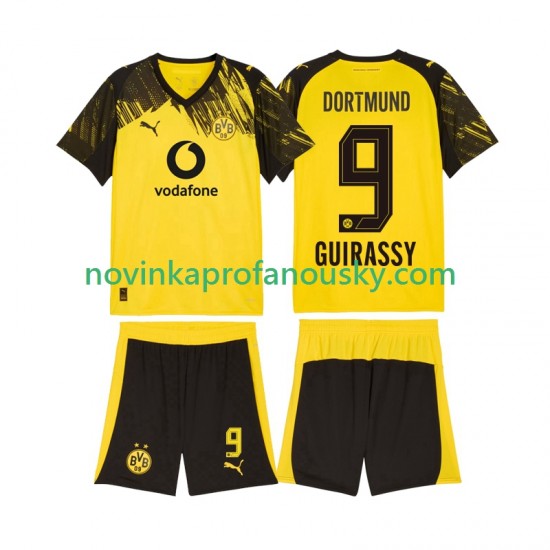 Borussia Dortmund Dres Serhou Guirassy 9 Domácí Fotbalové Dresy pro Děti 2025-2026 Krátký rukáv