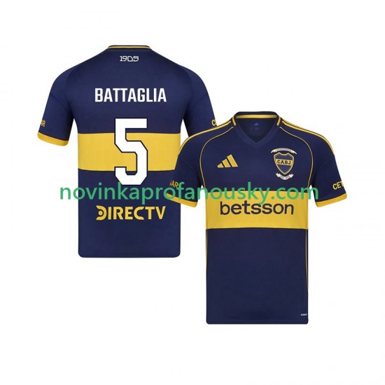 CA Boca Juniors Dres Rodrigo Battaglia 5 Domácí Fotbalové Dresy pro Muže 2025-2026 Krátký rukáv