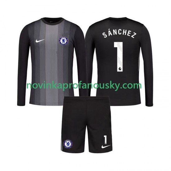 Chelsea Dres Robert Sanchez 1 Brankářské Domácí Fotbalové Dresy pro Děti 2025-2026 Dlouhý rukáv