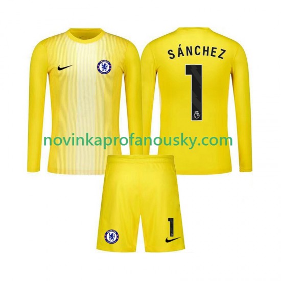 Chelsea Dres Robert Sanchez 1 Brankářské Alternativní Fotbalové Dresy pro Děti 2025-2026 Dlouhý rukáv
