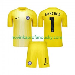 Chelsea Dres Robert Sanchez 1 Brankářské Alternativní Fotbalové Dresy pro Děti 2025-2026 Krátký rukáv
