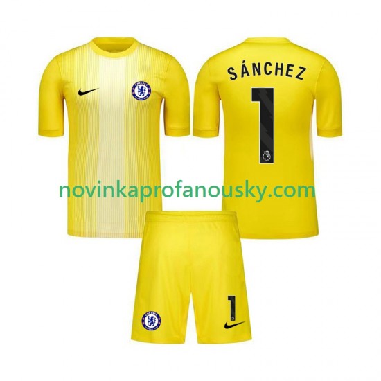 Chelsea Dres Robert Sanchez 1 Brankářské Alternativní Fotbalové Dresy pro Děti 2025-2026 Krátký rukáv