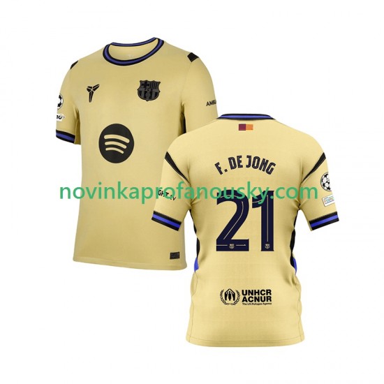 FC Barcelona Dres Frenkie de Jong 21 Champions League Venkovní Fotbalové Dresy pro Muže 2025-2026 Krátký rukáv