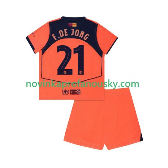 FC Barcelona Dres Frenkie de Jong 21 UCL Alternativní Fotbalové Dresy pro Děti 2025-2026 Krátký rukáv