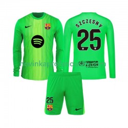 FC Barcelona Dres Szczesny 25 Brankářské Domácí Fotbalové Dresy pro Děti 2025-2026 Dlouhý rukáv