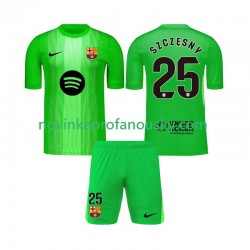 FC Barcelona Dres Szczesny 25 Brankářské Domácí Fotbalové Dresy pro Děti 2025-2026 Krátký rukáv