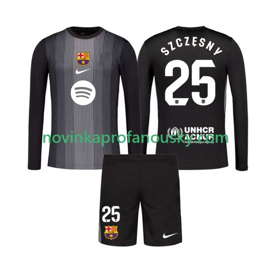 FC Barcelona Dres Szczesny 25 Brankářské Alternativní Fotbalové Dresy pro Děti 2025-2026 Dlouhý rukáv