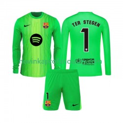 FC Barcelona Dres Ter Stegen 1 Brankářské Domácí Fotbalové Dresy pro Děti 2025-2026 Dlouhý rukáv