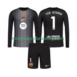 FC Barcelona Dres Ter Stegen 1 Brankářské Alternativní Fotbalové Dresy pro Děti 2025-2026 Dlouhý rukáv