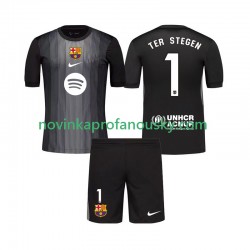 FC Barcelona Dres Ter Stegen 1 Brankářské Alternativní Fotbalové Dresy pro Děti 2025-2026 Krátký rukáv