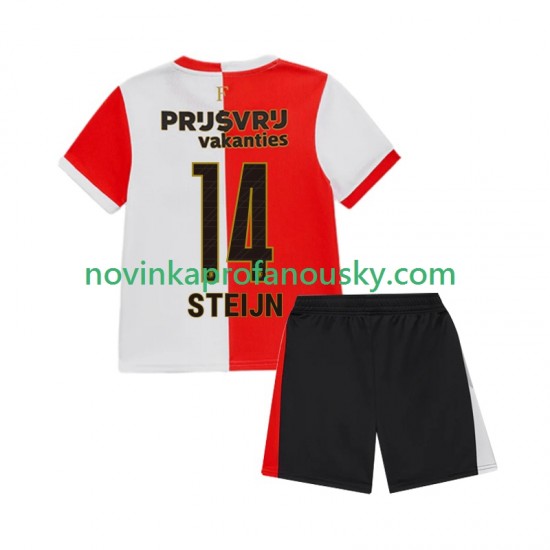 Feyenoord Rotterdam Dres Sem Steijn 14 Domácí Fotbalové Dresy pro Děti 2025-2026 Krátký rukáv