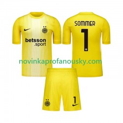 Inter Milán Dres Yann Sommer 1 Brankářské Venkovní Fotbalové Dresy pro Děti 2025-2026 Krátký rukáv