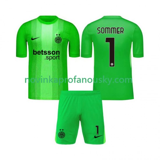 Inter Milán Dres Yann Sommer 1 Brankářské Alternativní Fotbalové Dresy pro Děti 2025-2026 Krátký rukáv