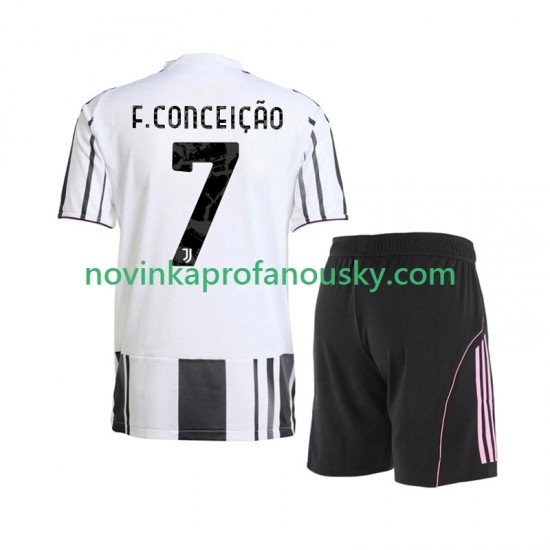 Juventus Dres Francisco Conceicao 7 Domácí Fotbalové Dresy pro Děti 2025-2026 Krátký rukáv