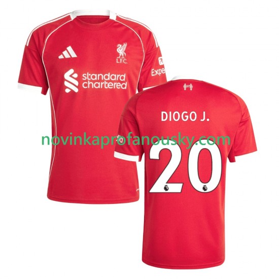Liverpool Dres Diogo Jota 20 Domácí Fotbalové Dresy pro Muže 2025-2026 Krátký rukáv