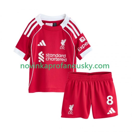Liverpool Dres Dominik Szoboszlai 8 Domácí Fotbalové Dresy pro Děti 2025-2026 Krátký rukáv