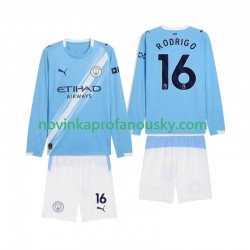 Manchester City Dres Rodrigo Hernandez 16 Domácí Fotbalové Dresy pro Děti 2025-2026 Dlouhý rukáv