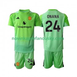 Manchester United Dres Andre Onana 24 Brankářské Čtvrtý Fotbalové Dresy pro Děti 2025-2026 Krátký rukáv