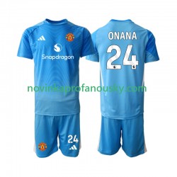 Manchester United Dres Andre Onana 24 Brankářské Domácí Fotbalové Dresy pro Děti 2025-2026 Krátký rukáv