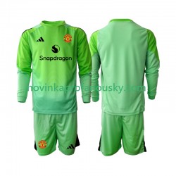 Manchester United Dres Brankářské Čtvrtý Fotbalové Dresy pro Děti 2025-2026 Dlouhý rukáv