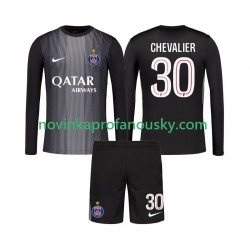 Paris Saint-Germain Dres Lucas Chevalier 30 Brankářské Domácí Fotbalové Dresy pro Děti 2025-2026 Dlouhý rukáv