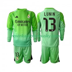Real Madrid Dres Andriy Lunin 13 Brankářské Venkovní Fotbalové Dresy pro Děti 2025-2026 Dlouhý rukáv