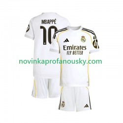 Real Madrid Dres Mbappé Kylian 10 Domácí Fotbalové Dresy pro Děti 2025-2026 Krátký rukáv