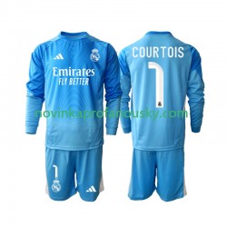 Real Madrid Dres Thibaut Courtois 1 Domácí Fotbalové Dresy pro Děti 2025-2026 Dlouhý rukáv