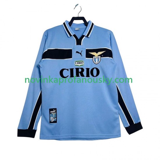 Lazio Řím Dres Retro Domácí Fotbalové Dresy pro Muže 1998 1999 Dlouhý rukáv