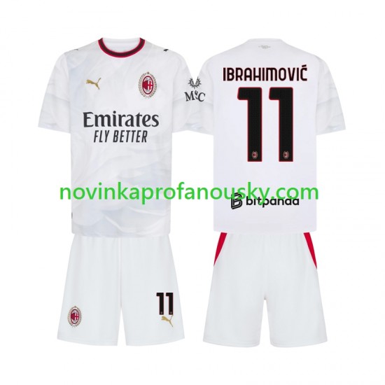 AC Milán Dres Ibrahimović 11 Venkovní Fotbalové Dresy pro Děti 2026-2027 Krátký rukáv