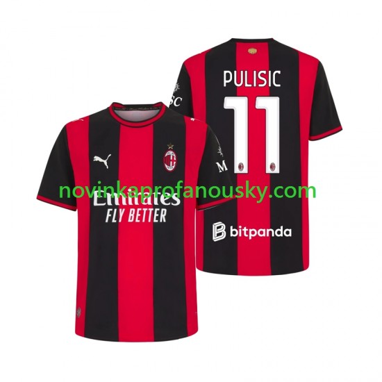 AC Milán Dres Pulisic 11 Domácí Fotbalové Dresy pro Muže 2026-2027 Krátký rukáv