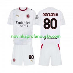 AC Milán Dres Ronaldinho 80 Venkovní Fotbalové Dresy pro Děti 2026-2027 Krátký rukáv