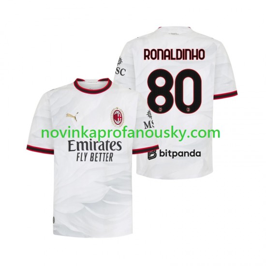 AC Milán Dres Ronaldinho 80 Venkovní Fotbalové Dresy pro Muže 2026-2027 Krátký rukáv
