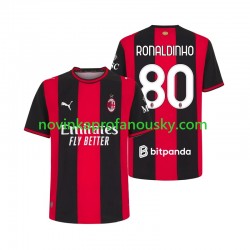 AC Milán Dres Ronaldinho 80 Domácí Fotbalové Dresy pro Muže 2026-2027 Krátký rukáv