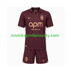 AS Monaco Dres Venkovní Fotbalové Dresy pro Děti 2026-2027 Krátký rukáv