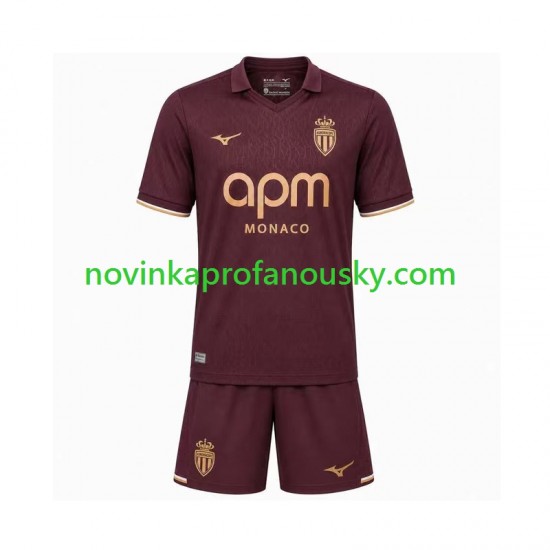 AS Monaco Dres Venkovní Fotbalové Dresy pro Děti 2026-2027 Krátký rukáv