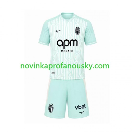 AS Monaco Dres Alternativní Fotbalové Dresy pro Děti 2026-2027 Krátký rukáv