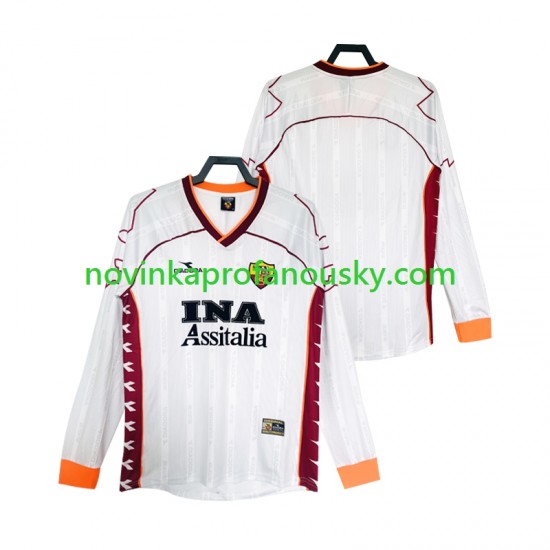 AS Řím Dres 2000 Retro Venkovní Fotbalové Dresy pro Muže 1999 Dlouhý rukáv