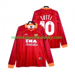 AS Řím Dres Totti 10 2000 Retro Domácí Fotbalové Dresy pro Muže 1999 Dlouhý rukáv