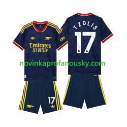 Arsenal Dres Christos Tzolis 17 Venkovní Fotbalové Dresy pro Děti 2026-2027 Krátký rukáv
