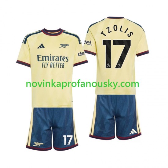 Arsenal Dres Christos Tzolis 17 Alternativní Fotbalové Dresy pro Děti 2026-2027 Krátký rukáv