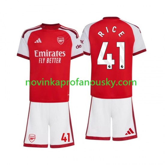 Arsenal Dres Declan Rice 41 Domácí Fotbalové Dresy pro Děti 2026-2027 Krátký rukáv