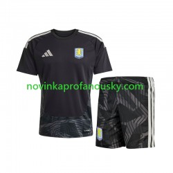 Aston Villa Dres Brankářské Venkovní Fotbalové Dresy pro Děti 2026-2027 Krátký rukáv