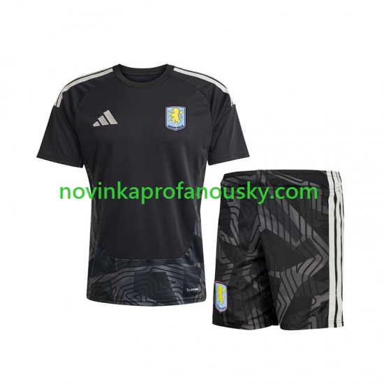 Aston Villa Dres Brankářské Venkovní Fotbalové Dresy pro Děti 2026-2027 Krátký rukáv